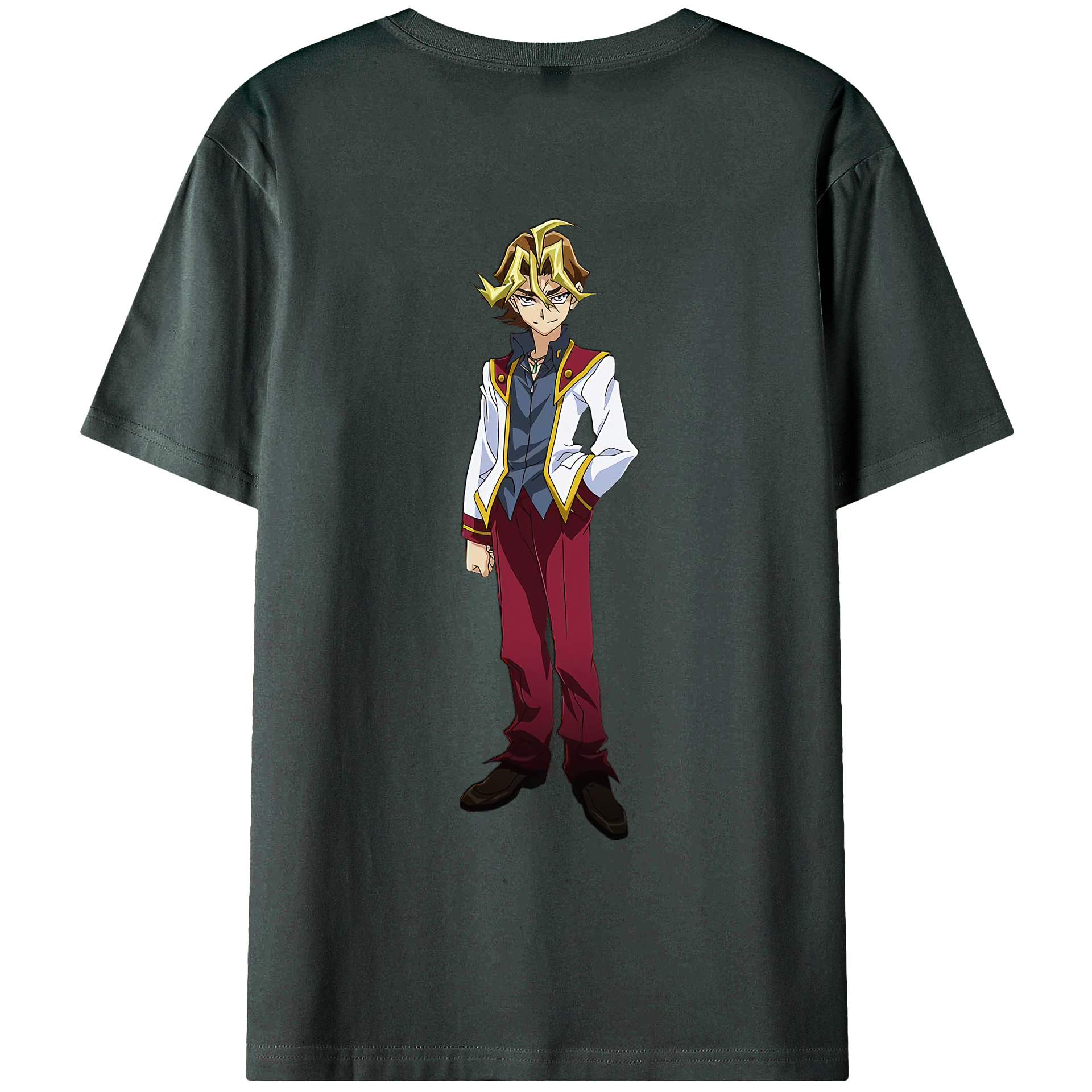 （画像用） 遊☆戯☆王 Yu-Gi-Oh! 綿100％ メンズ半袖Tシャツ（バックプリント） 通気性